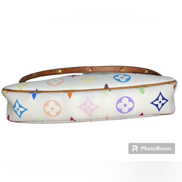 Authentic Louis Vuitton x Takashi Murakami White Monogram Multicolor Pochette - Picture 16 of 16